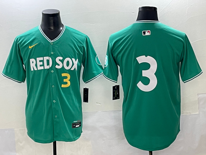 Men's Boston Red Sox Ceddanne Rafaela #3 Green 2025 City Connect Limited Jersey